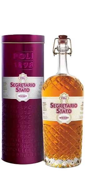 Poli Segretario di Stato Whisky 0.70 l con confezione in latta bordeaux
