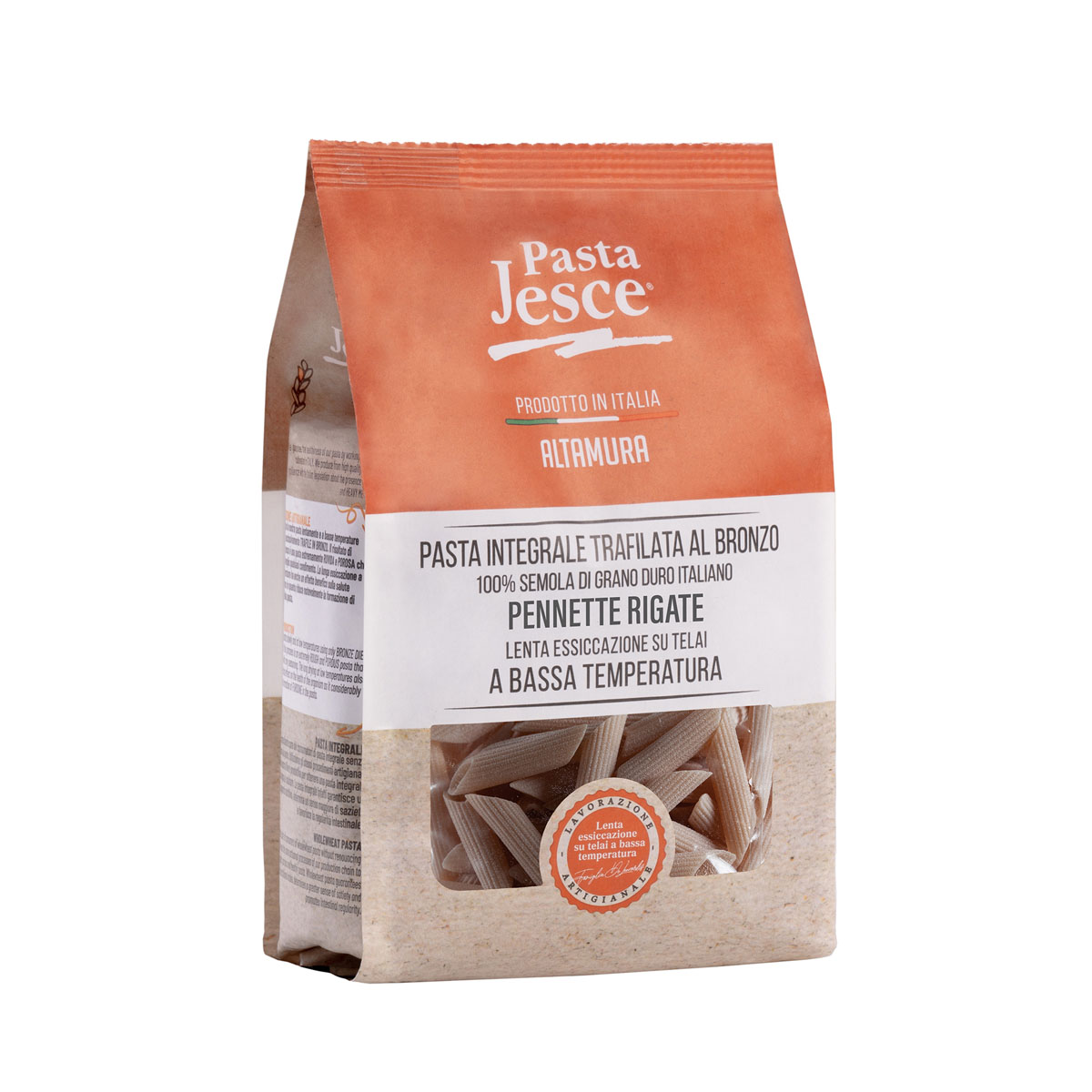 Pennette Rigate Integrali Trafilate al Bronzo Pasta Jesce Altamura 500g