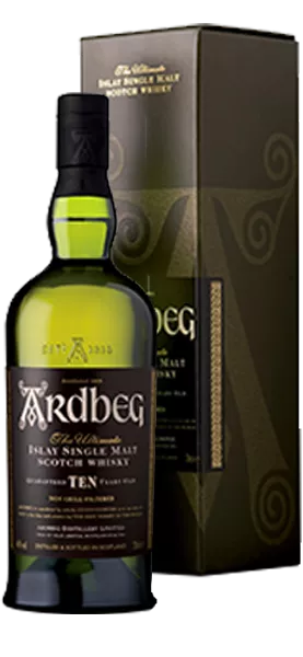 Ardbeg Ten Years Old Islay Single Malt Scotch Whisky 0.70 l con confezione