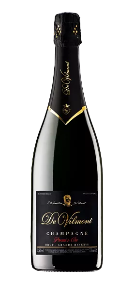 De Vilmont Champagne Brut Grande Reserve Premier Cru 0.75 l - bottiglia nera elegante