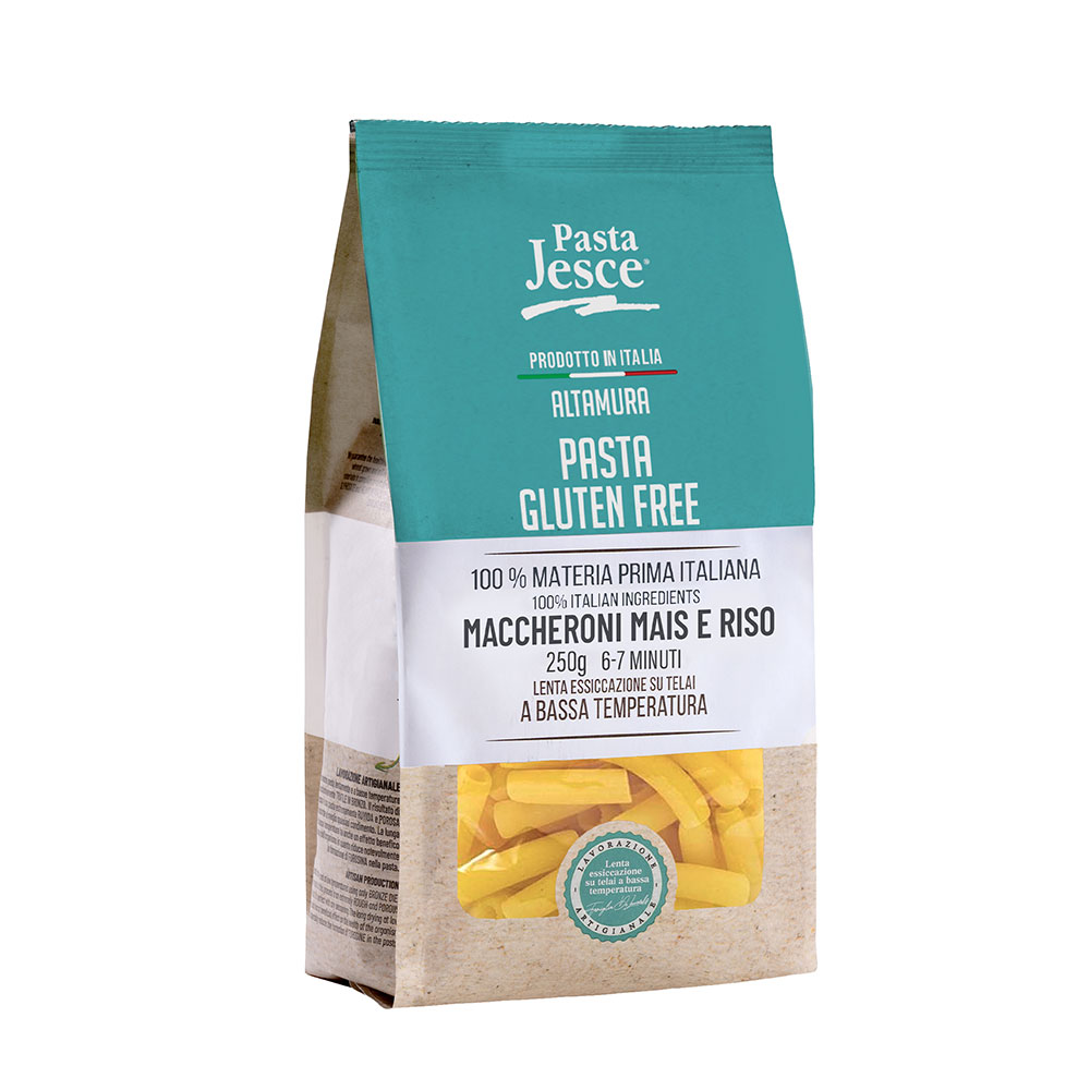 Maccheroni Gluten Free Mais e Riso Pasta Jesce Altamura 250g