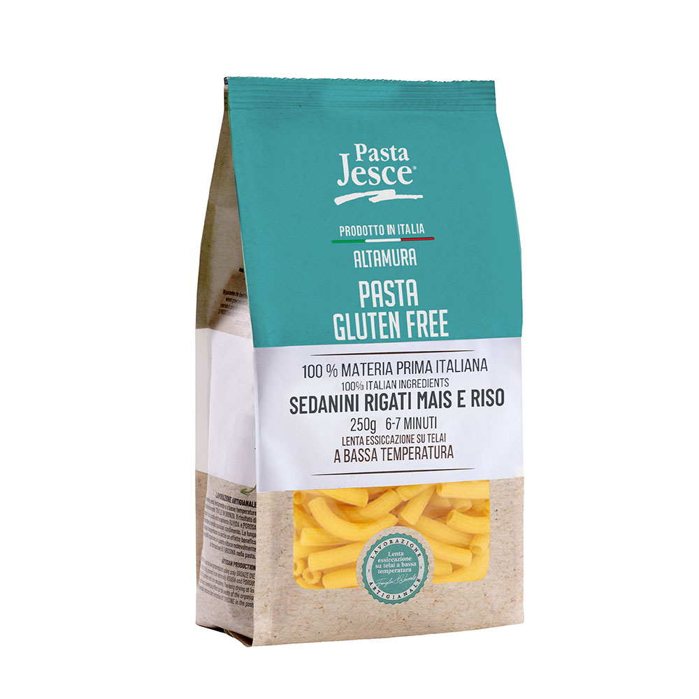 Sedanini Rigati Gluten Free Mais e Riso Pasta Jesce Altamura 250g